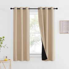 Bedroom Full Blackout Curtain Panel for Shack, Super Thick Insulated Window