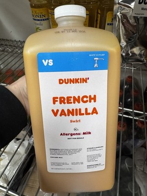 Dunkin Donuts French Vanilla Swirl 64 Oz With Pump Expires 10/2026