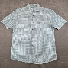 Johnnie O Featherweight Short Sleeve Button Up Shirt Mens L Geometric Print