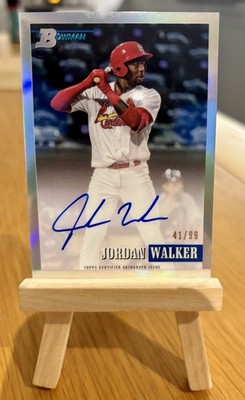 Jordan Walker Auto 2021 Bowman Heritage Chrome Refractor /99 Cardinals Rookie RC