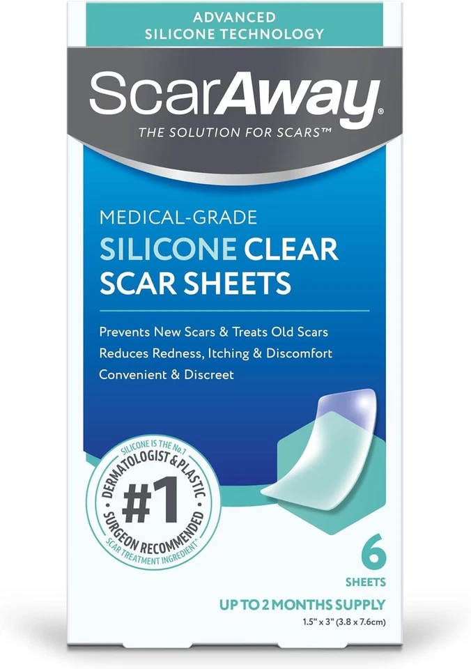 Water-Resistant 6 Count Silicone Scar Sheets - Doctor Recommended Solution - image 3 of 4