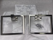 Set Of 2 BWE Square Towel Ring Bathroom Towel Holder Wall Mounted Brushed Nickel