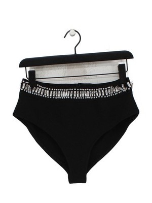 Karen Millen High Waist Cheeky Bikinihose in Schwarz UVP 45£