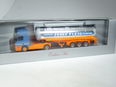 (YG-18) Herpa Exclusiv Mercedes Actros Tanksattelzug kurz Josef Fleig in OVP
