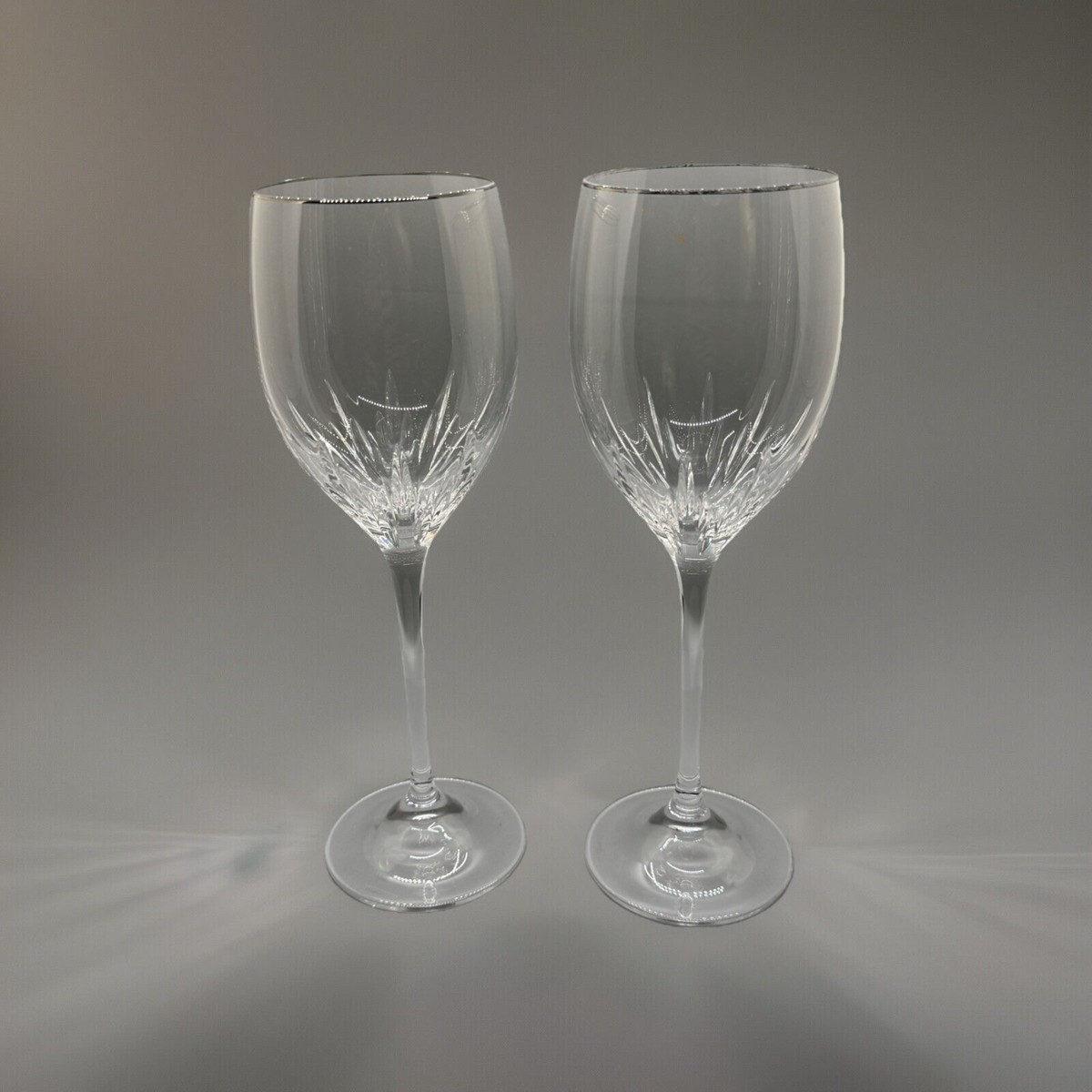 Wedgwood Vera Wang Duchesse Pattern Crystal Wine Glasses 9 1/2 Set Of 2 |  eBay