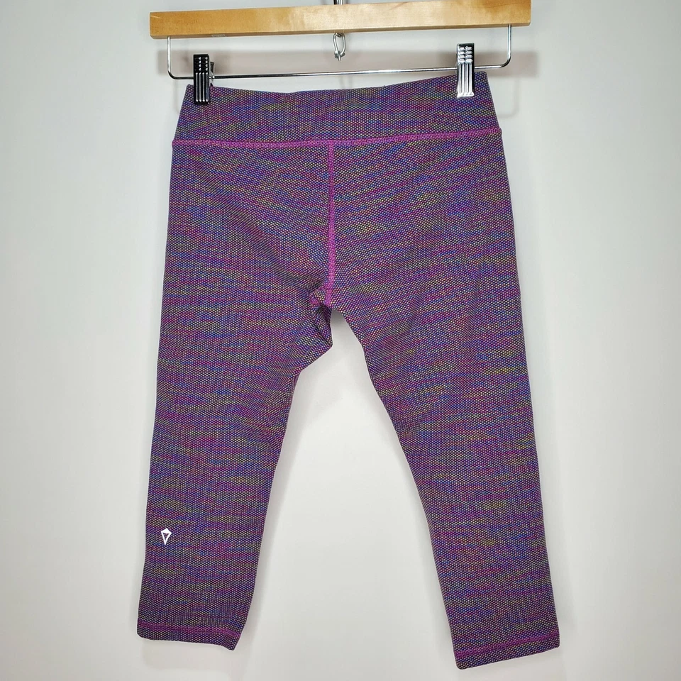 Leggings cortos para niña Ivivva By Lululemon púrpura atléticos transparentes talla 12 Foto 3 de 4