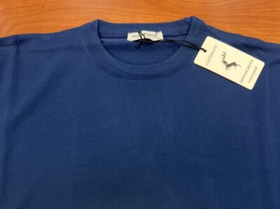 Giovane Ricco CASHMERE/WOOL Men's Solid Crewneck: Navy = M-XXL MADE IN TURKEY