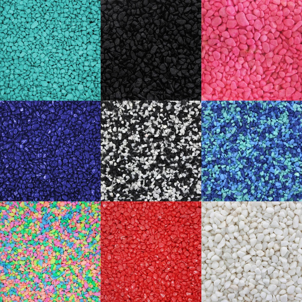 Aqua One Coloured Gravel Aquarium Fish Tank River Stones Natural 2kg Bags