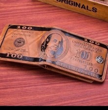 Us Sell Mens Leather Wallet Bill Money Billfold US 100 Dollar Safe Purse Bifold