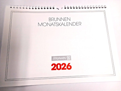Monatskalender 2026 Brunnen A4, Wire-O, quer, Sonderpreis !