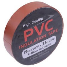 5 x 19mm x 33m Brown PVC Insulation Electrical Tape