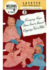 Knitting pattern copy 0019. Dolls clothes outfits for 10 inch dolls