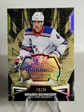 Braden Schneider 2022-23 UD SPx Finite Rookies Gold /25 SSP New York Rangers RC