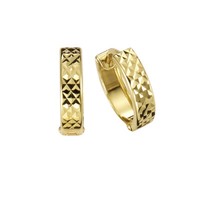 Creole Ohrring Gold F Creole 333/- Gold 1,2Cm Damen Diamantiert Neu