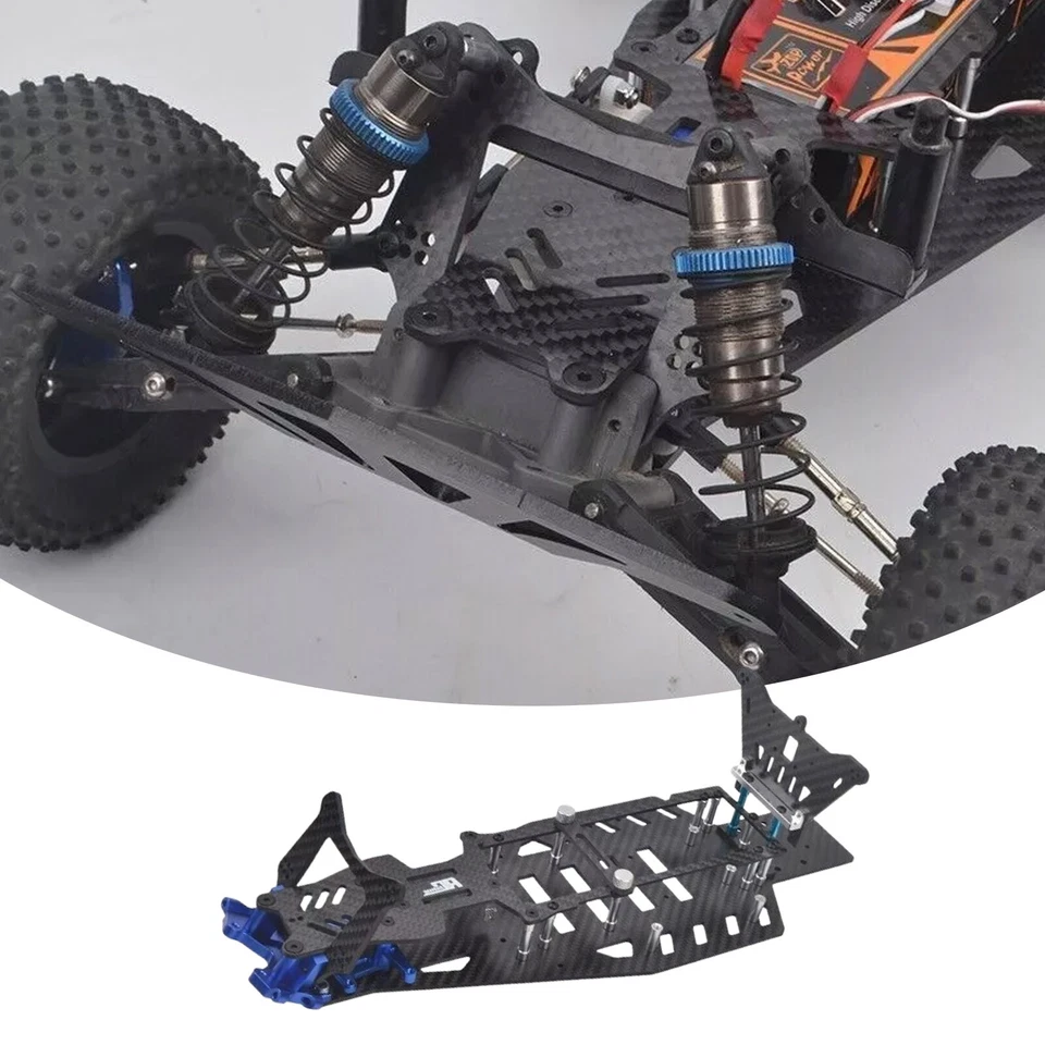 Carbon Chassis Frame Conversion Kit for Rustler VXL 2WD Bandit Upgrades - Image 3 of 4