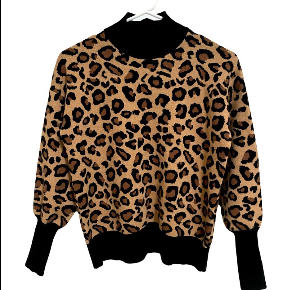 Rachel Zoe Cheetah Print Womens Sweater 