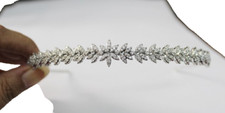 5.20ct Natural Round Diamond 14K Solid White Gold Wedding hair tiara Crown