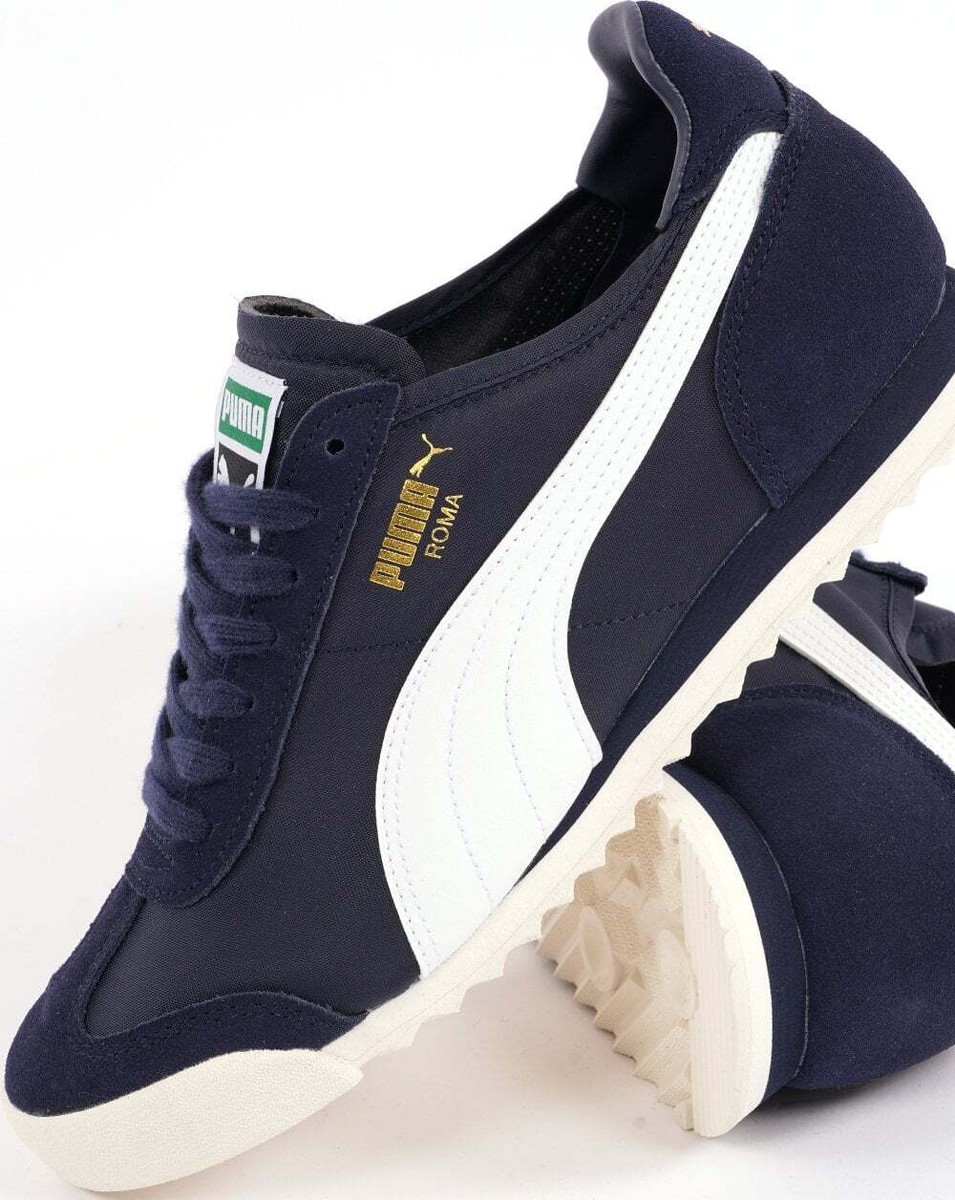 ★PUMA★ Roma OG Nylon Black 36240801 Puma Roma OG Nylon Trainers Navy/White - Sneakers, Retro