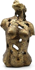 NEW 16" Female Bust & Torso Sculpture Statue Handmade Distressed Resin 16x8x6