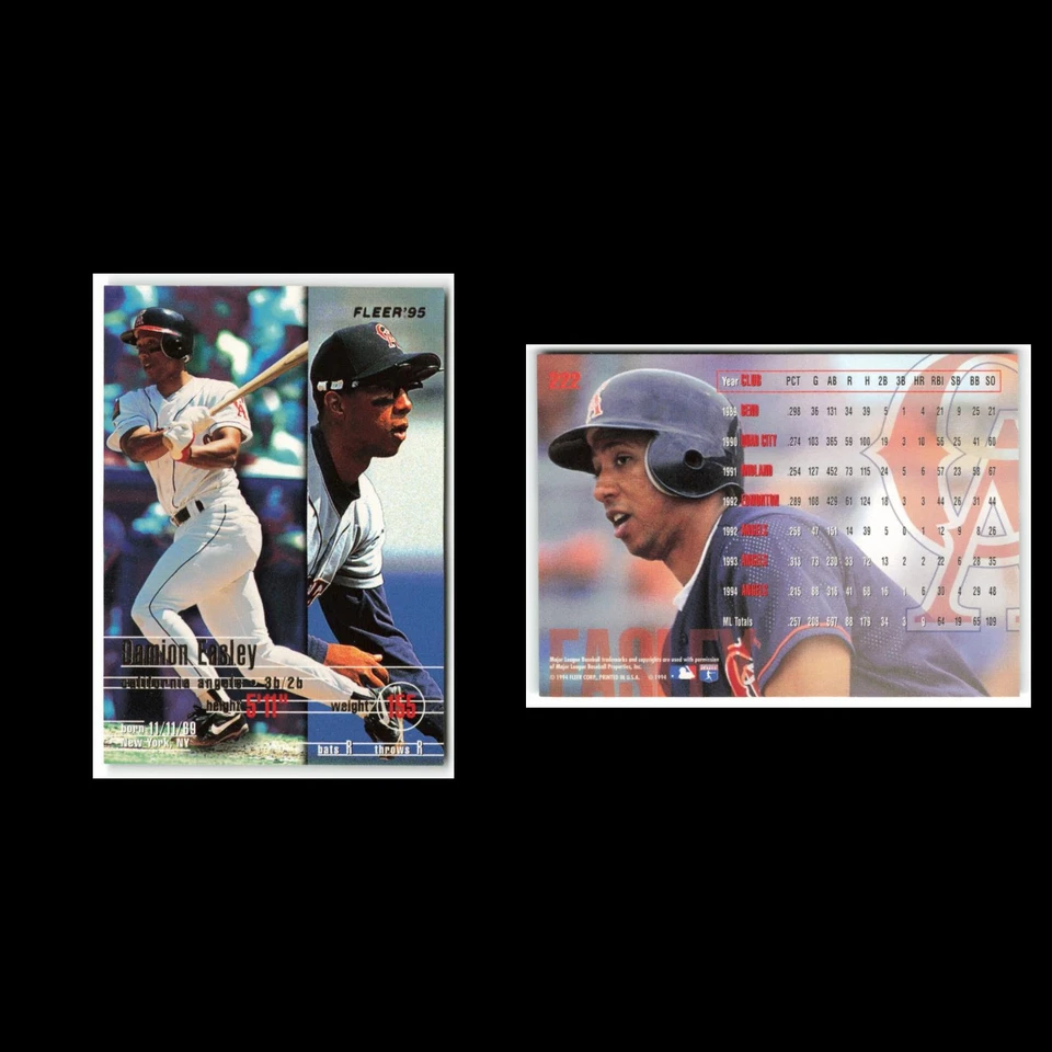 Damion Easley #222 1995 Fleer California Angels Baseball Card MLB NM - Image 3 of 3