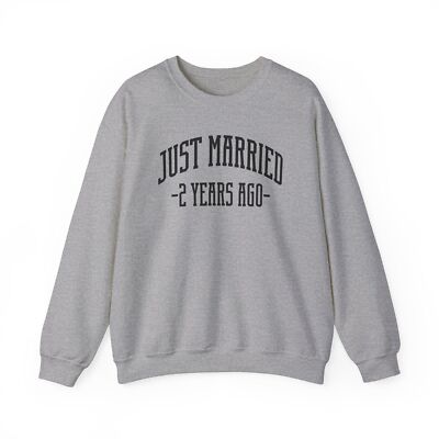 2nd Anniversary 2 Years Wedding Married Sweatshirt Gift Crew Neck Shirt Long Men