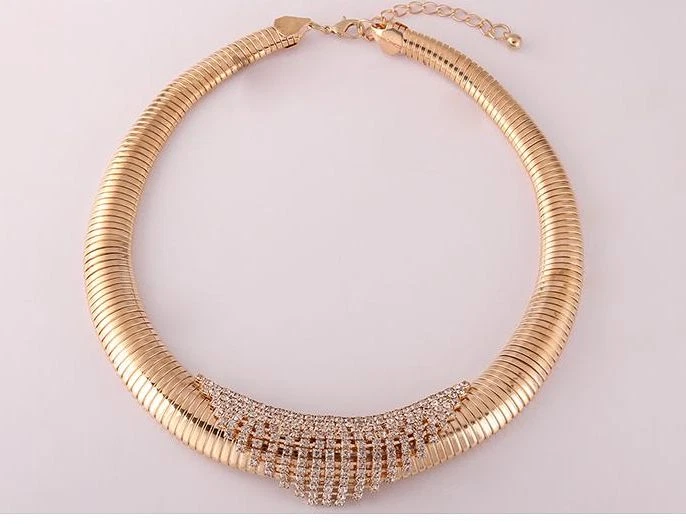 Colar de festa de casamento de luxo GF folheado a ouro 18k 18 quilates CZ - Imagem 3 de 4