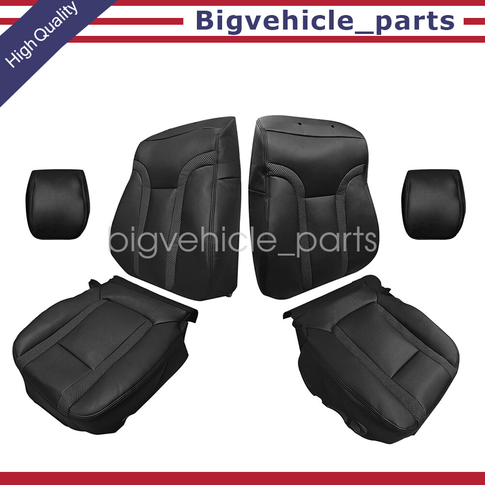 Both Leather Seat Cover & Headrest Cover Black For 10-14 Ford F-150 Raptor SVT