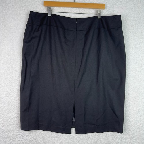Lafayette 148 New York Wool Skirt Suiting Knee Length Sz 20 Black Career Luxury - Picture 7 of 10