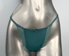 Victoria's Secret V String Dream Angels Runaway Teal Stretchy Panty M L
