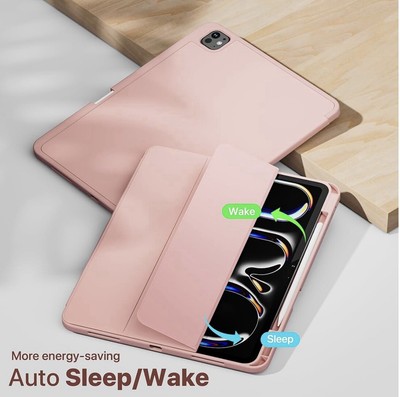 VAKS for iPad Air 13 Inch Case M4 2024 7th Gen With Pencil Holder - Pink