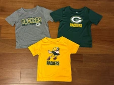 Toddler Green Bay Packers NFL 3-Pack Performance T-Shirt Set Gold/Green/Gray NWT