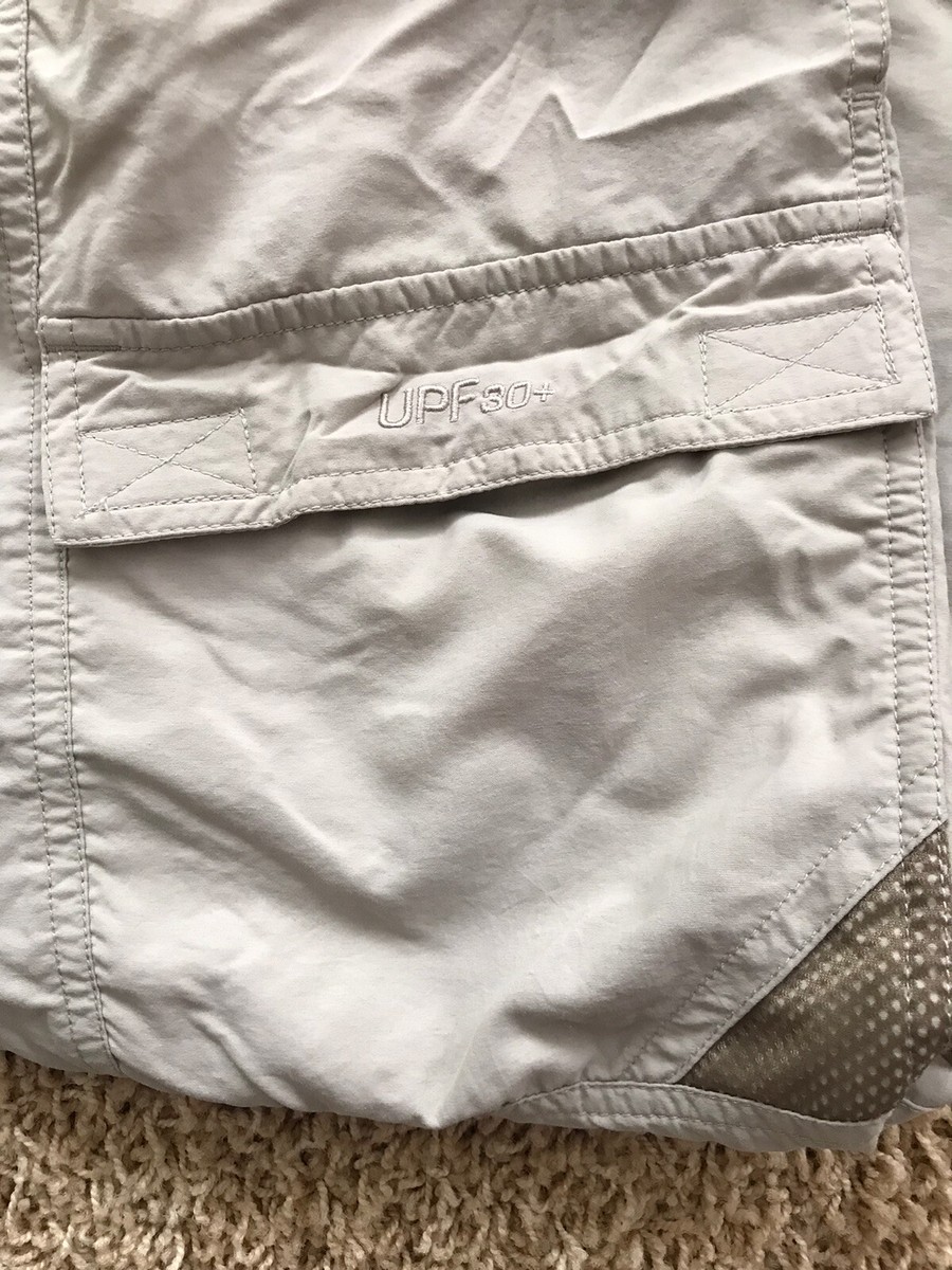 Pantalon Cargo Convertible Columbia PFG Homme – Taille L – Nylon Beige – Léger Et Déperlant