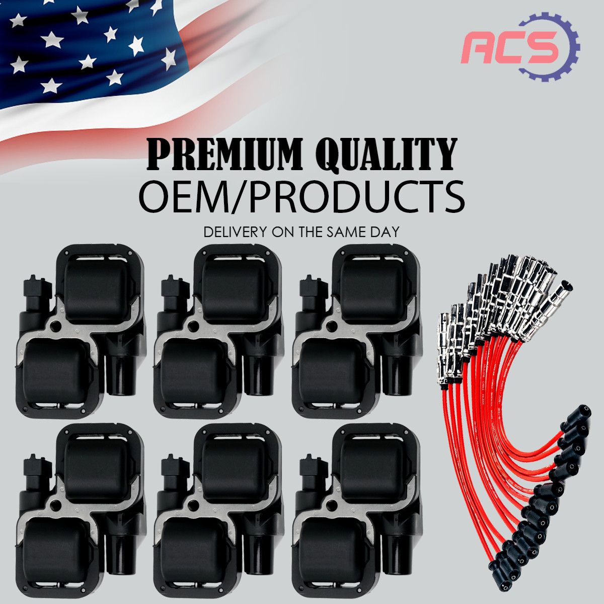 6X OEM Ignition Coil  12X Wire For Mercedes-Benz C CL CLK ML 2.6/3.2/3.7L UF359