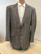 Joseph A Bank Sport Coat Blazer Mens 44R Gray Silk Camelhair Blend Jacket FLAW
