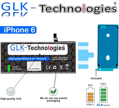 GLK-TECHNOLOGIES Akku für Apple iPhone 6 6G A1586 A1549 A1589 Batterie  Ohne Set