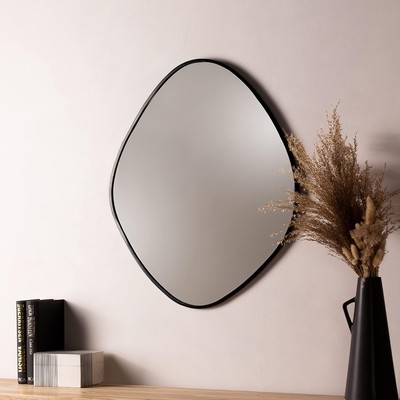 House Additions Bio Wandspiegel in ovaler Form schwarz 50 cm B x 60 cm H