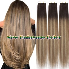 CLEARANCE Tape In 100 Real Human Hair Extensions Russian Skin Weft 40pcs Thick