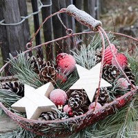 20 Servietten Frozen Basket Korb Frost Weihnachten Winter Tischdeko 33X33Cm