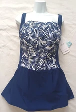 Gabar Gorgeous! Floral Swimdress w/Slimming Panel & Adjustable Straps Size 22W