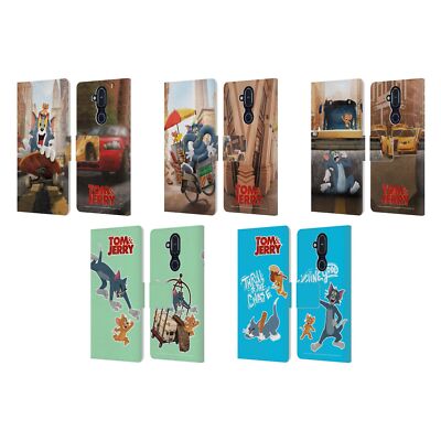 OFFICIAL TOM AND JERRY MOVIE (2021) GRAPHICS LEATHER BOOK CASE FOR NOKIA PHONES