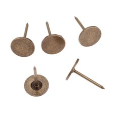 100Pcs Vintage Bronze Furniture Sofa Studs Tacks Pins Flat Upholstery Nails