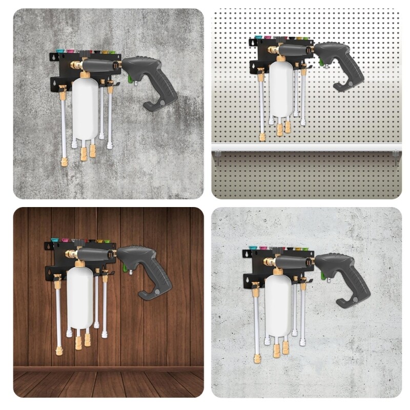 Space Saving Pressure Washer and Nozzle Wall Organizers for Workshop Clutter