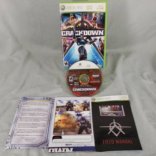 Crackdown (Microsoft Xbox 360, 2007) Complete W/ Manual and map - Tested