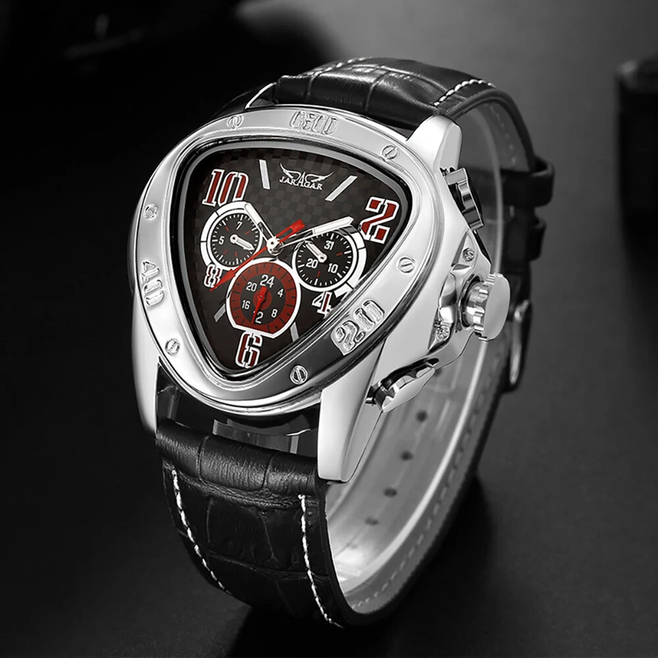 Reloj deportivo mecánico automático para hombre JARAGAR triángulo geométrico Foto 3 de 4