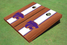 Kansas State University Wildcats White Rosewood Matching Long Stripe Cornhole Bo