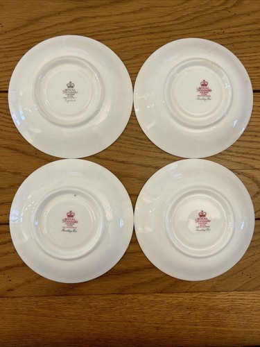 Royal Standard Bone China Rambling Rose Pattern Tea Saucers x 4 - Picture 7 of 19