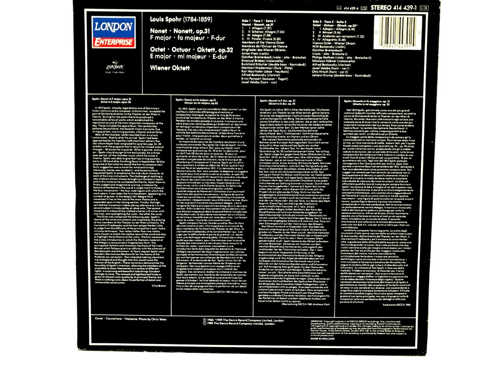 LP Spohr Nonet Op 31 Octet Op 32 London - Image 2 of 2