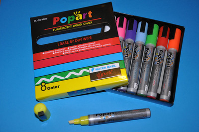 8 x Neon Flüssigkreide Marker Stift Tafel Glas Schild (Neu in Verpackung 6 mm) Feucht abwischbar 