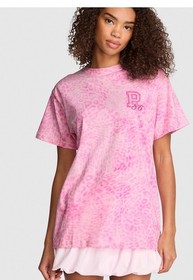 Victoria's Secret PINK Soft Pink Leopard print Campus Tee Size XL