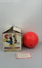 Vintage Walt Disney Team Mickey Brunswick Bowling Ball 7 lb Red Pink W/ Box Read